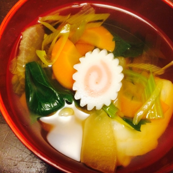 【関東風】具沢山のお雑煮！冬、正月におもちを！